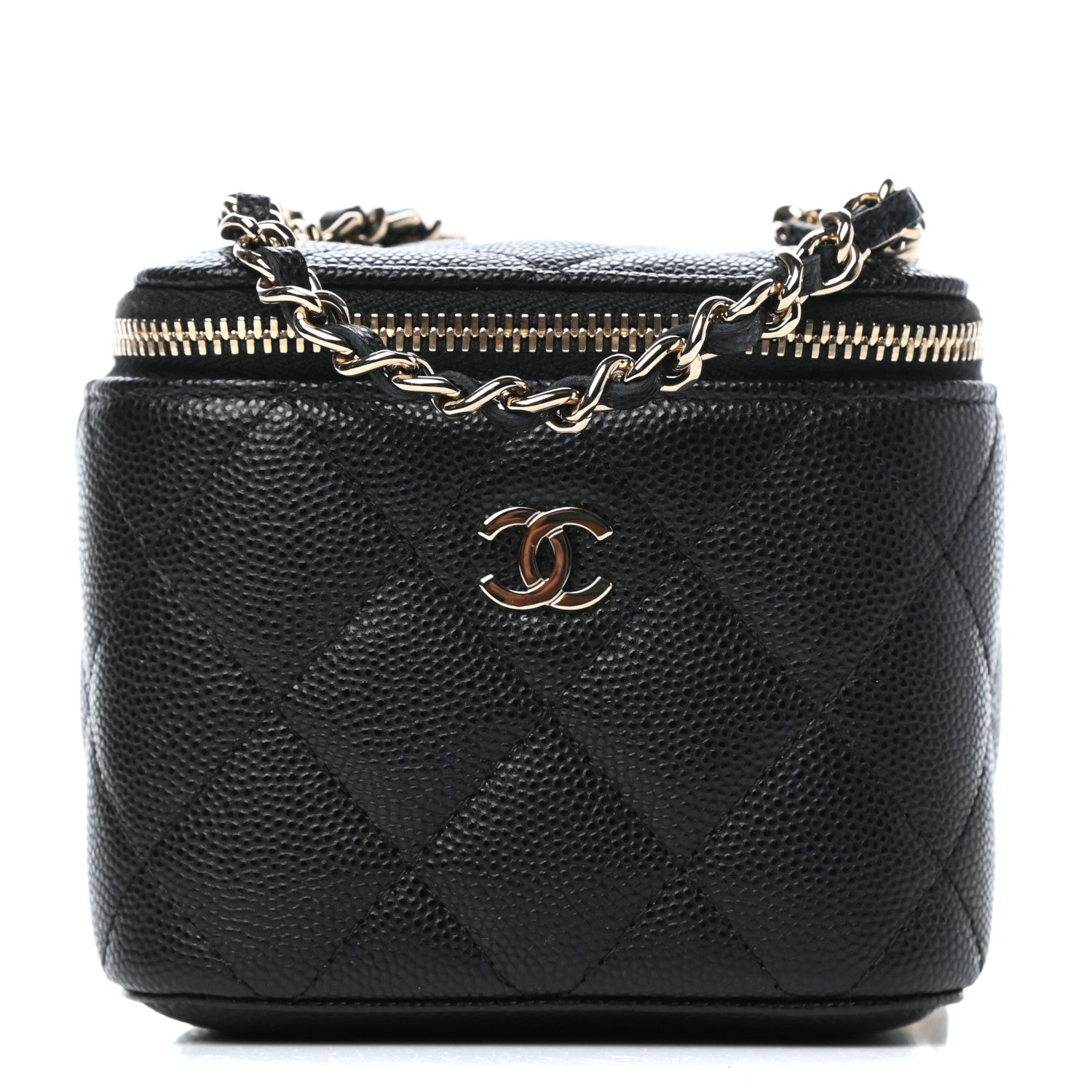 Chanel Caviar Quilted Mini Vanity Case With Chain Black 1 of 11