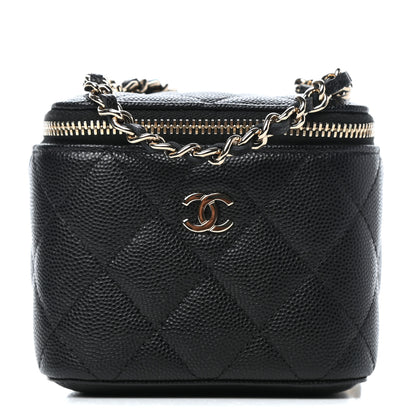 Chanel Caviar Quilted Mini Vanity Case With Chain Black 1 of 11