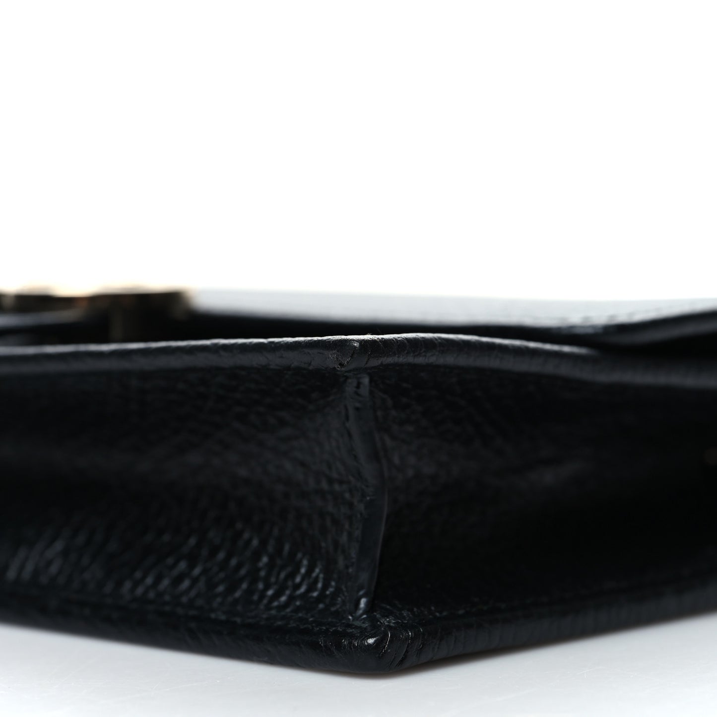 Dollar Calfskin Interlocking G Chain Wallet Black