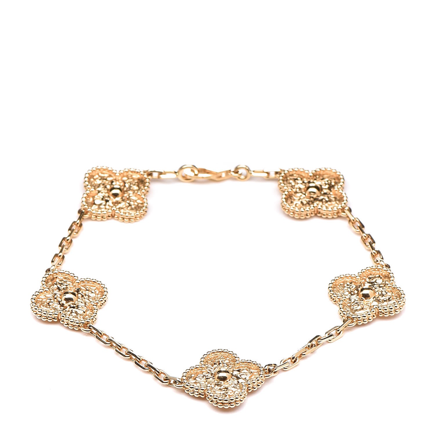 Van Cleef & Arpels 18K Yellow Gold 5 Motifs Vintage Alhambra Bracelet 1 of 6
