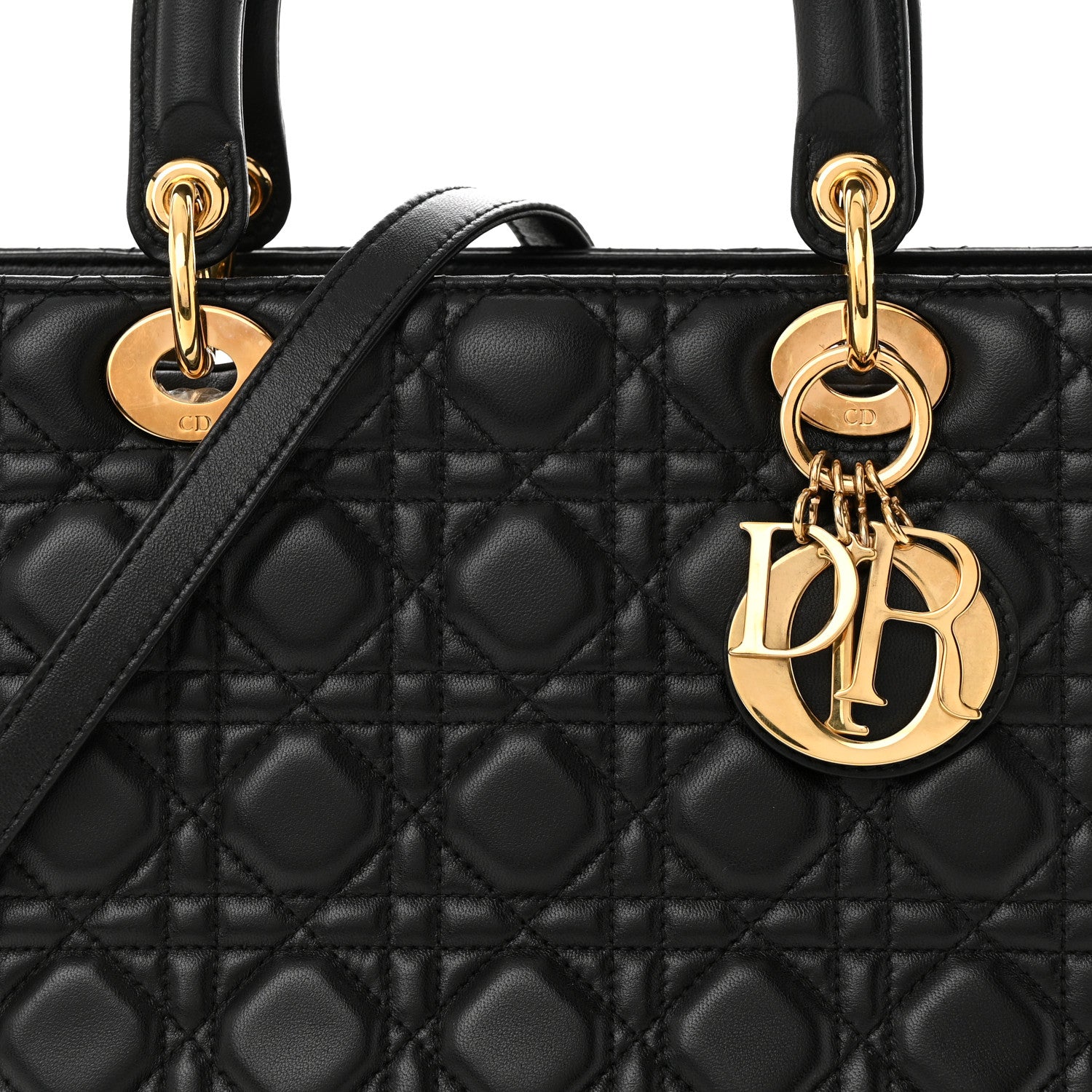 Christian Dior Lambskin Cannage Large Lady Dior Black 8 of 17