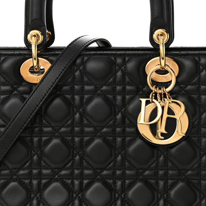 Christian Dior Lambskin Cannage Large Lady Dior Black 8 of 17