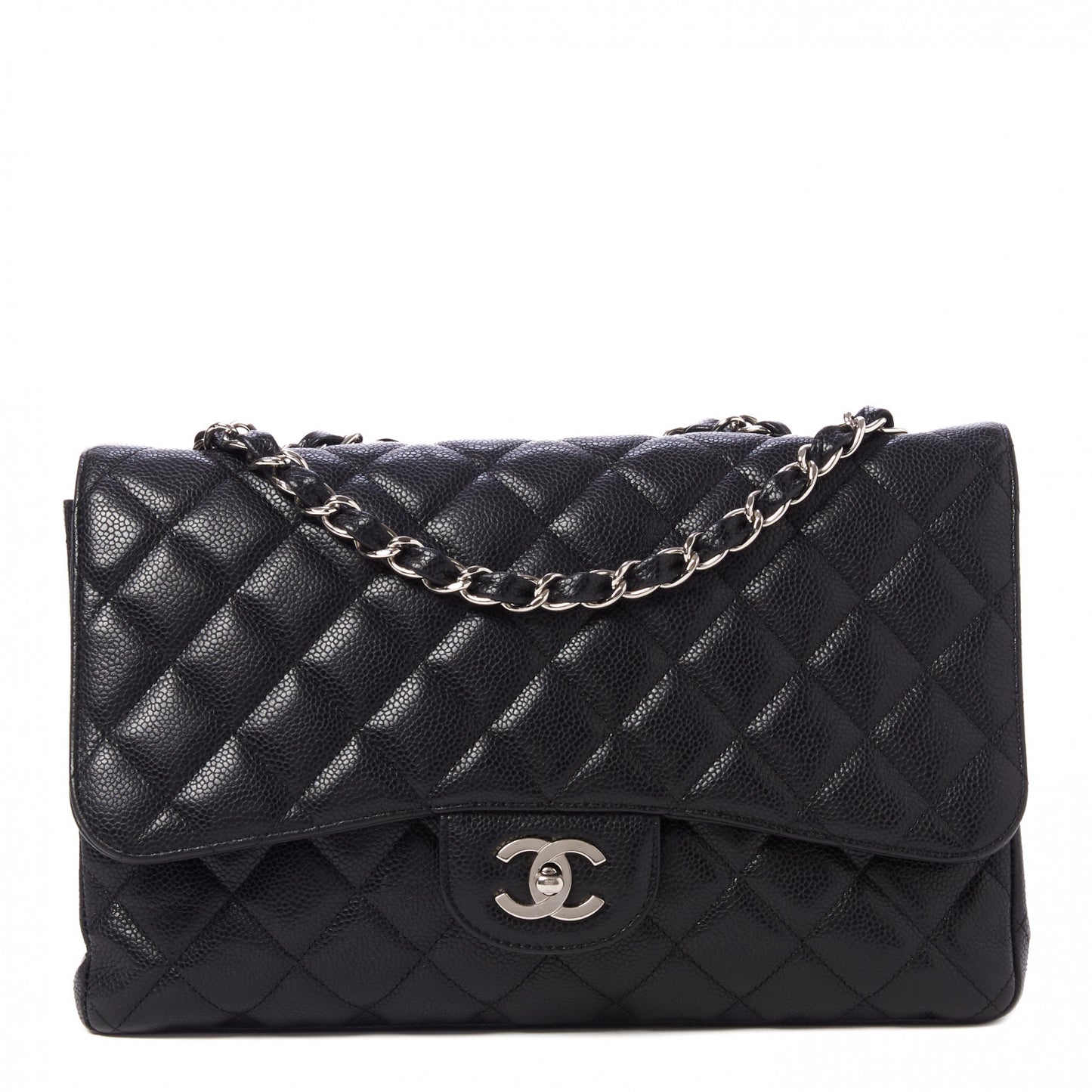 Caviar Quilted Jumbo Single Flap Black