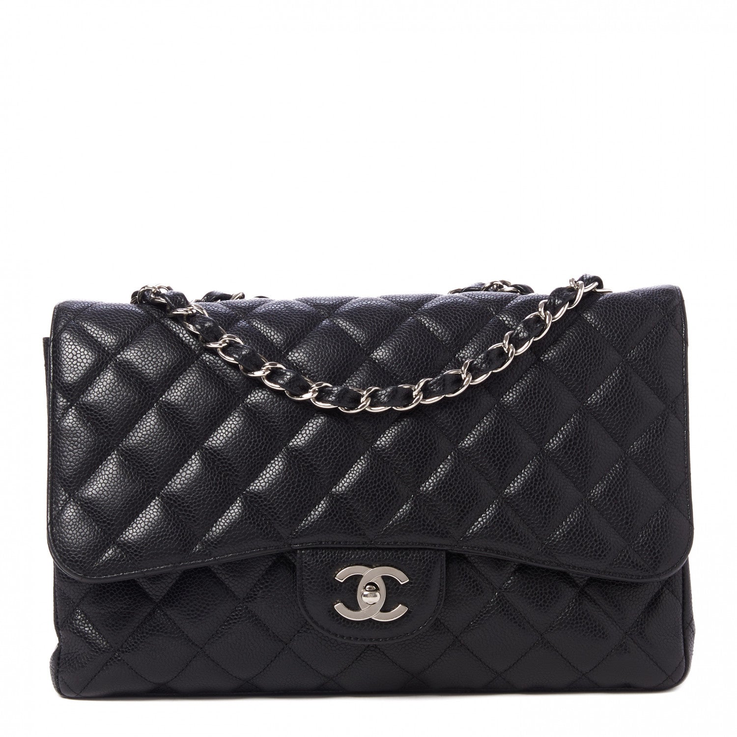 Chanel Caviar Quilted Jumbo Single Flap Black 1 of 10