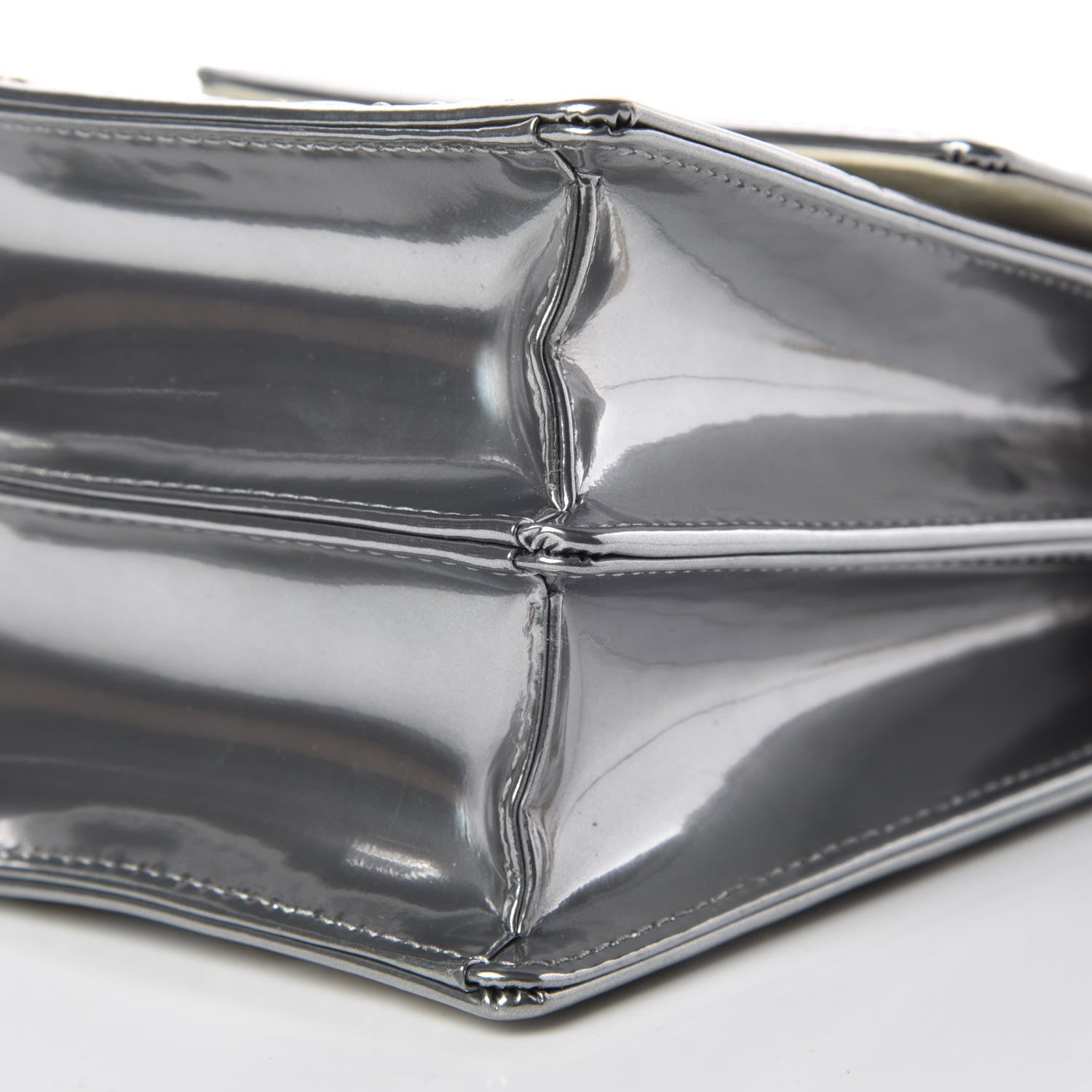 Christian Dior Metallic Calfskin Studded Vertical Diorama Silver 9 of 9