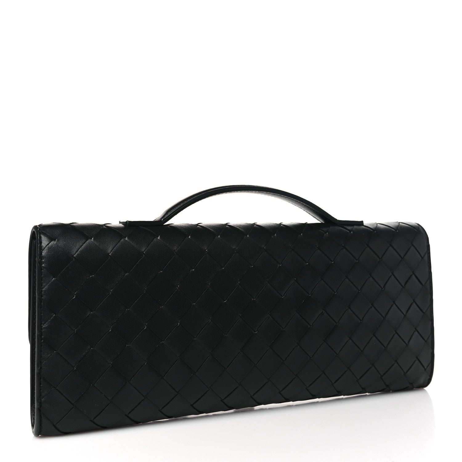 Bottega Veneta Nappa Intrecciato Long Andiamo Top Handle Clutch Black 2 of 8