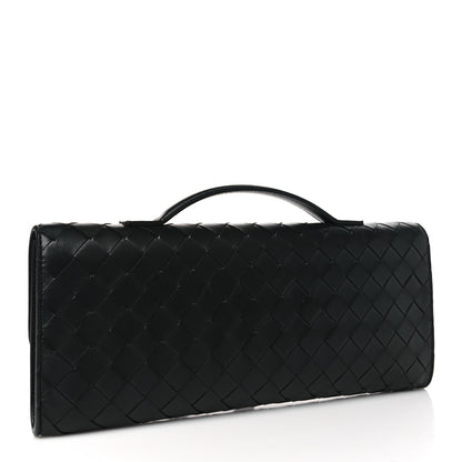 Bottega Veneta Nappa Intrecciato Long Andiamo Top Handle Clutch Black 2 of 8