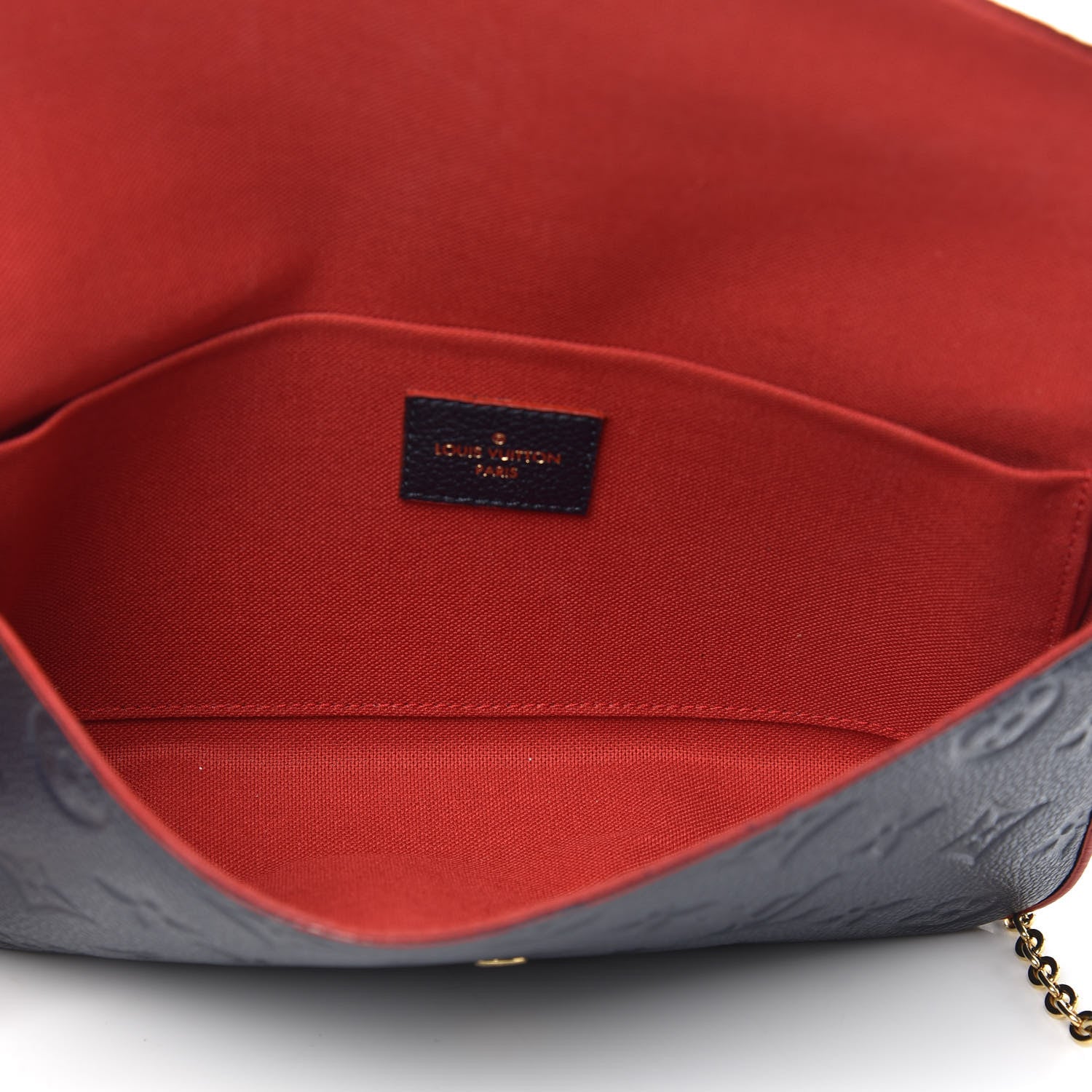 Louis Vuitton Empreinte Pochette Felicie Chain Wallet Marine Rouge 6 of 11