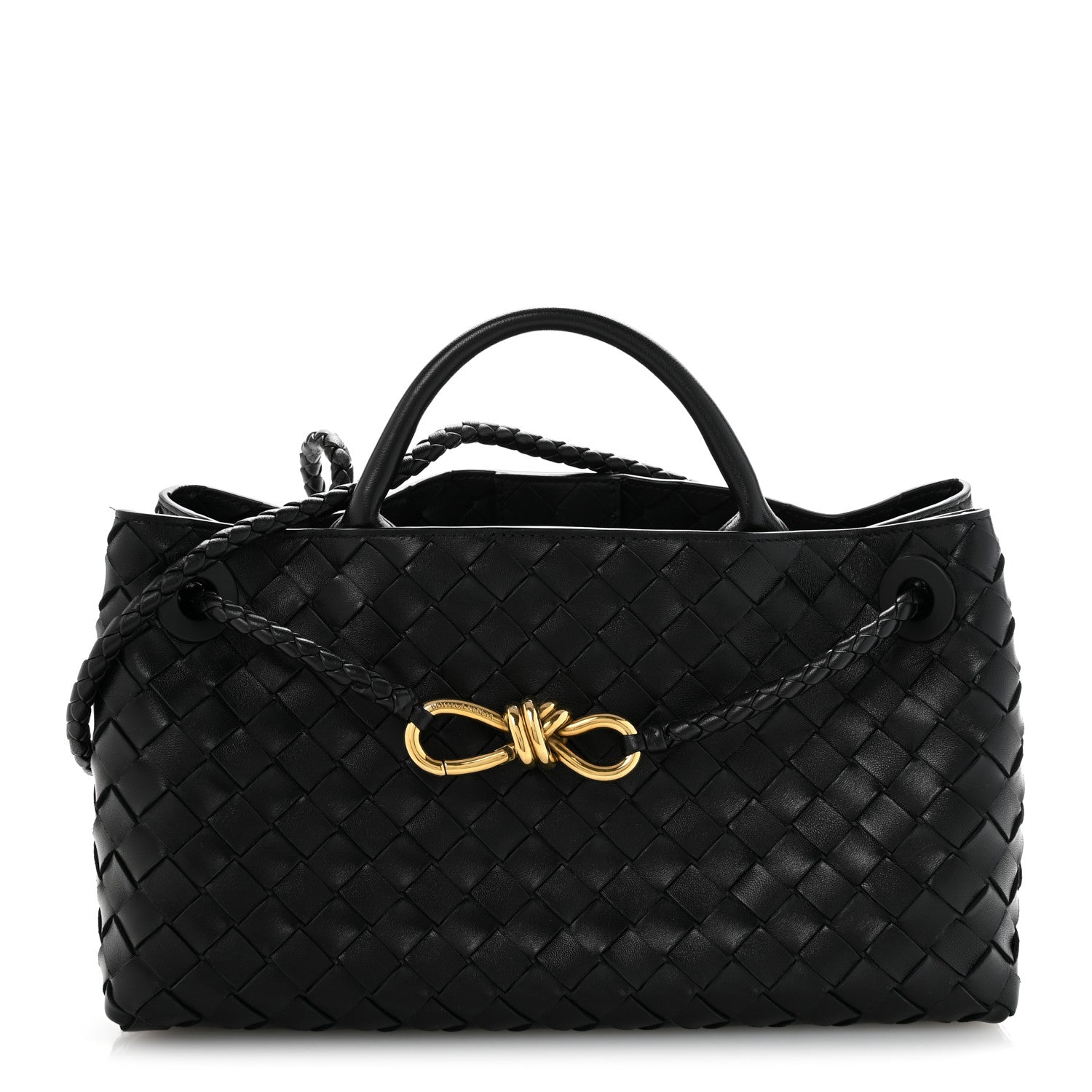 Bottega Veneta Nappa Intrecciato Small East West Andiamo Shoulder Bag Black 1 of 10