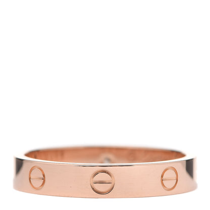 Cartier 18K Pink Gold Diamond 4mm LOVE Wedding Band Ring 62 10 3 of 8