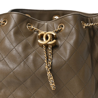 Chanel Caviar Quilted Medium Chanel 25 Handbag Dark Khaki 9 of 11