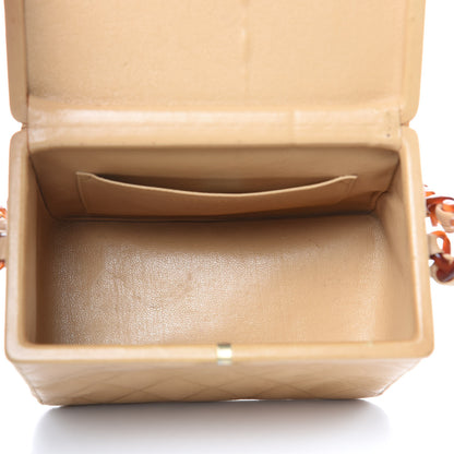 Chanel Lambskin Quilted Tortoise Box Bag Beige 5 of 19