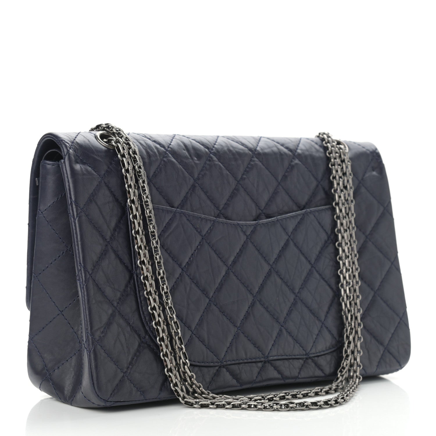 Chanel Aged Calfskin Quilted 2.55 Reissue 227 Flap Navy Blue 3 of 12
