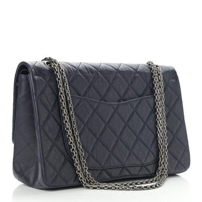 Chanel Aged Calfskin Quilted 2.55 Reissue 227 Flap Navy Blue 3 of 12
