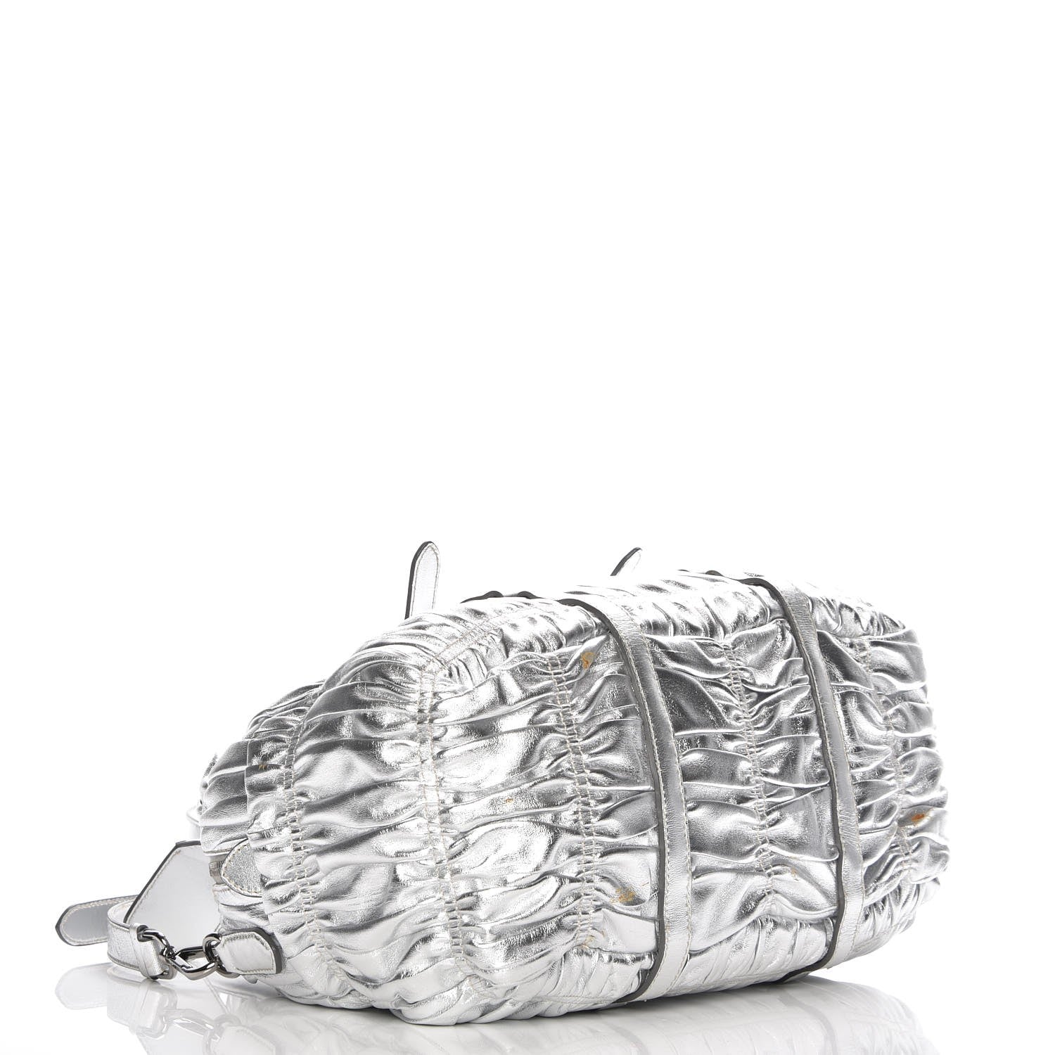 Prada Nappa Gaufre Bowler Argento 5 of 12