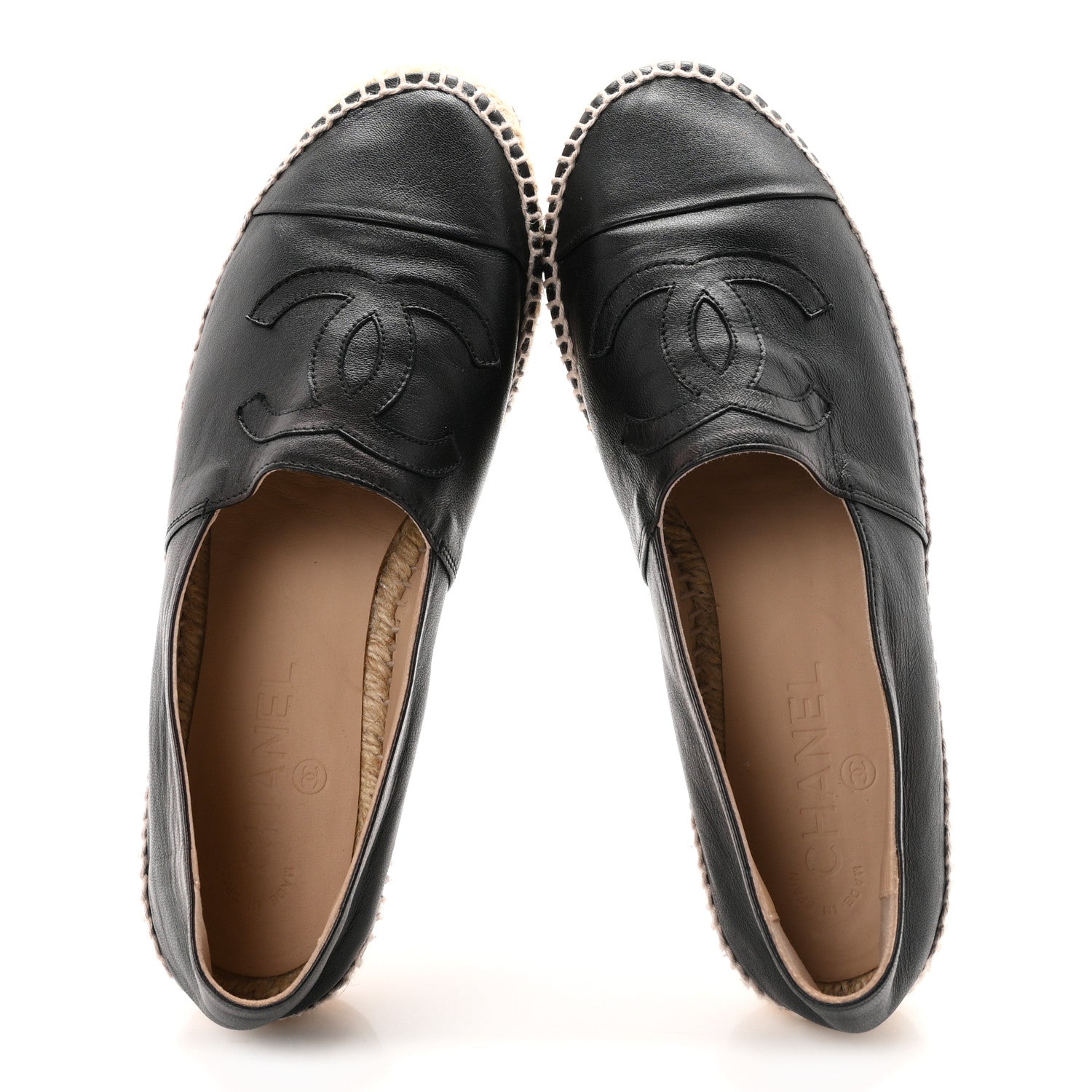 Chanel Lambskin CC Espadrilles 38 Black 1979011 – FASHIONPHILE
