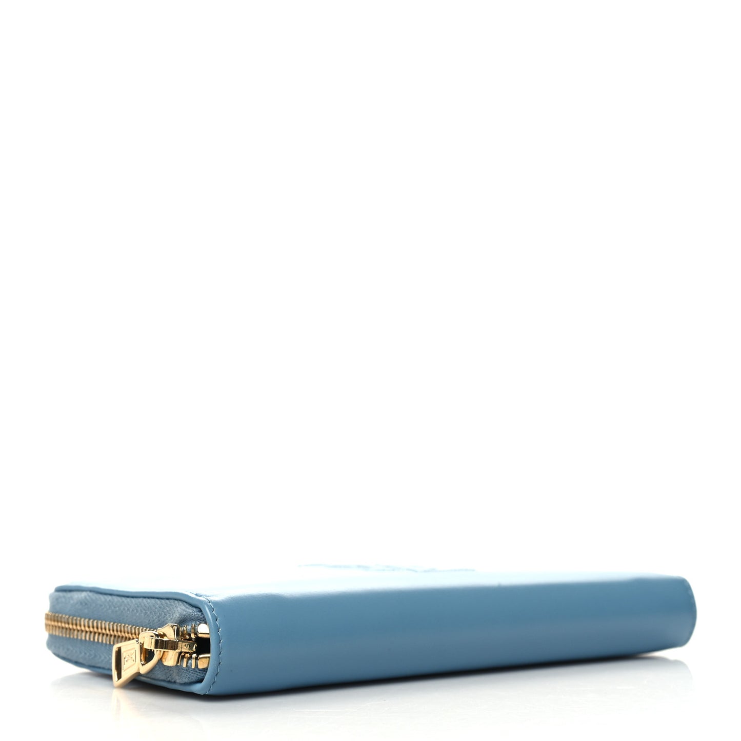 Calfskin Belle De Jour Zip Around Wallet Blue