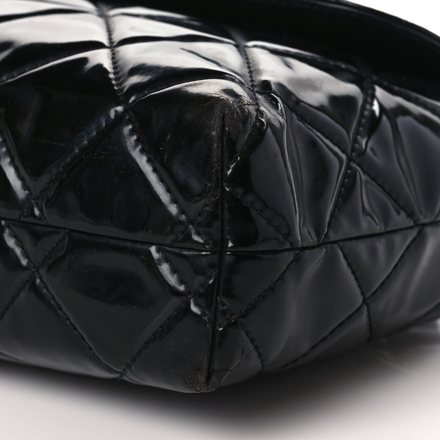 Vinyl Quilted In the Business Flap Bag Black