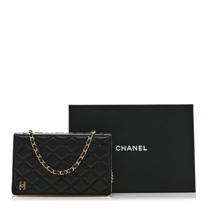 Chanel Lambskin Quilted Book Wallet On Chain WOC Black 11 of 11