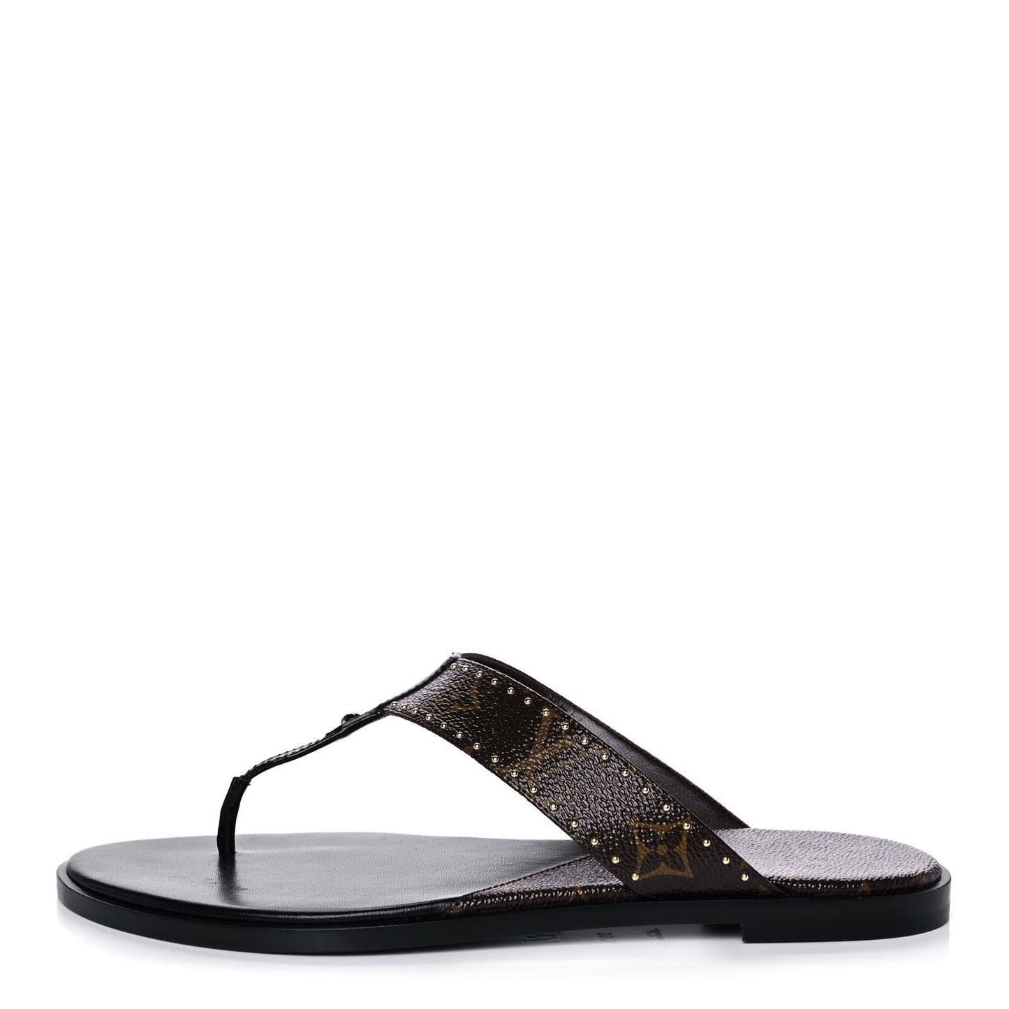 Monogram Sunny Flat Thong Sandals 39.5 Black