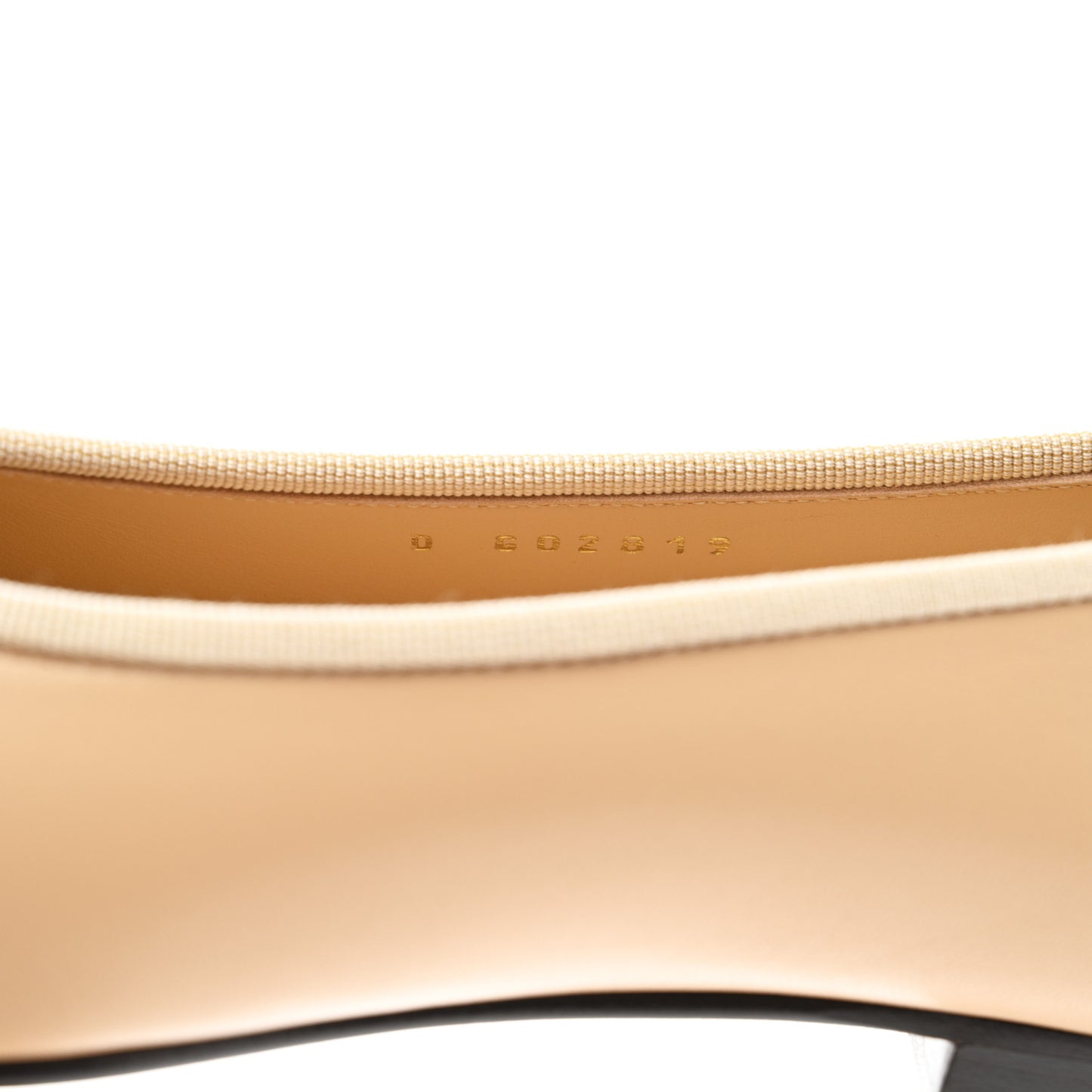 Lambskin Cap Toe CC Ballerina Flats 37 Beige Black