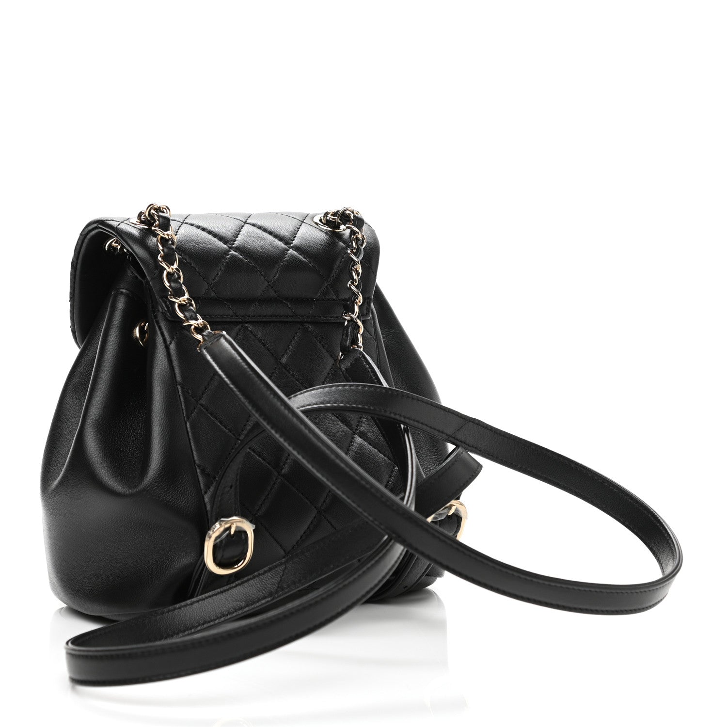 Chanel Lambskin Quilted Small Duma Drawstring Backpack Black 3 of 13