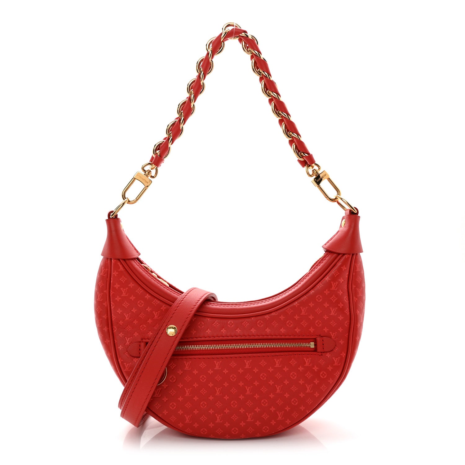 Louis Vuitton Calfskin Nanogram Embossed Loop PM Rouge 1 of 9
