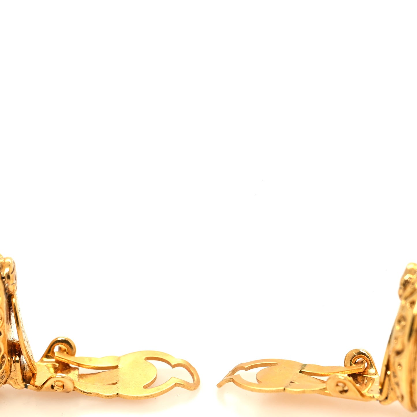 Resin CC Clip On Earrings Blue Gold