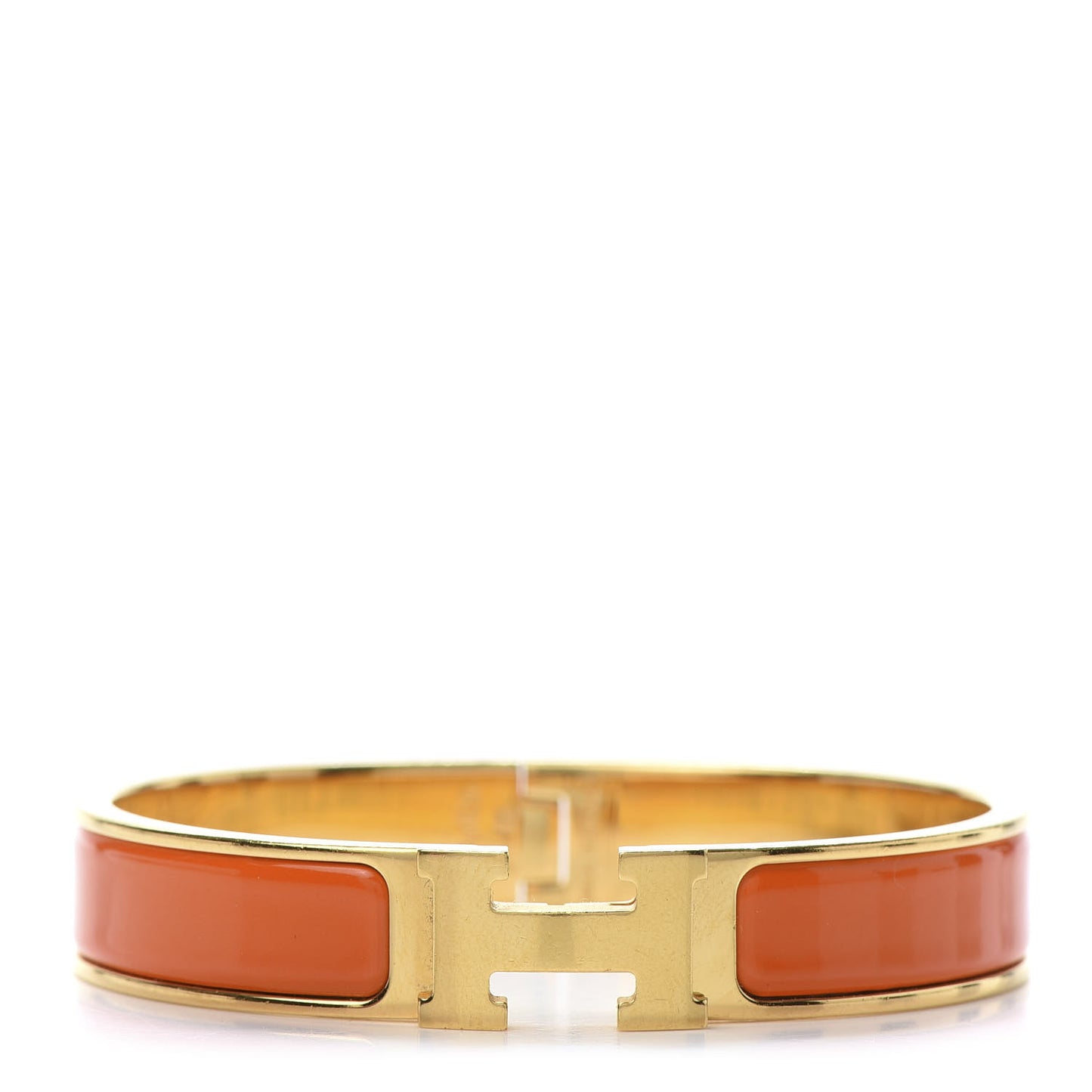 Enamel Narrow Clic Clac H Bracelet GM Orange
