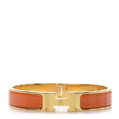 Hermes Enamel Narrow Clic Clac H Bracelet GM Orange 1 of 5