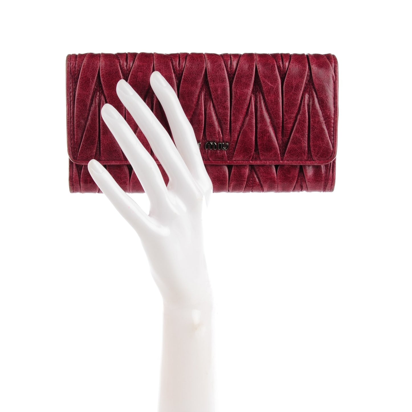 Matelasse Lux Flap Wallet Amarena