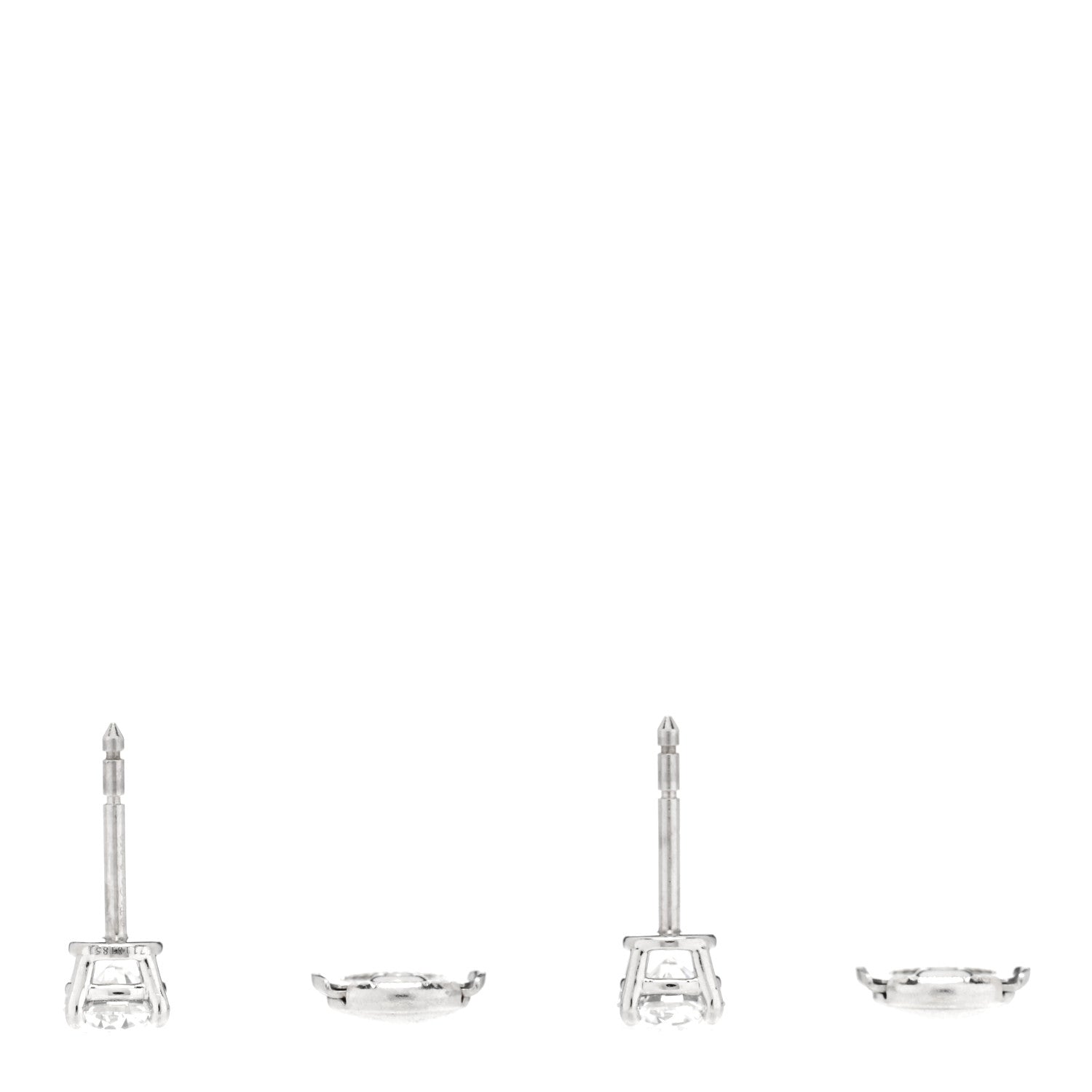 Tiffany Platinum Diamond 1.12ctw Round Solitaire Earrings 3 of 4