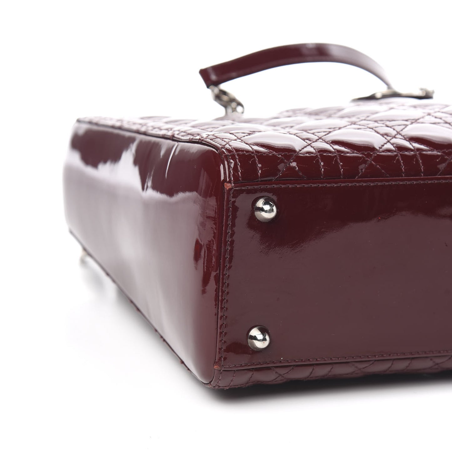 Patent Cannage Large Lady Dior Burgundy
