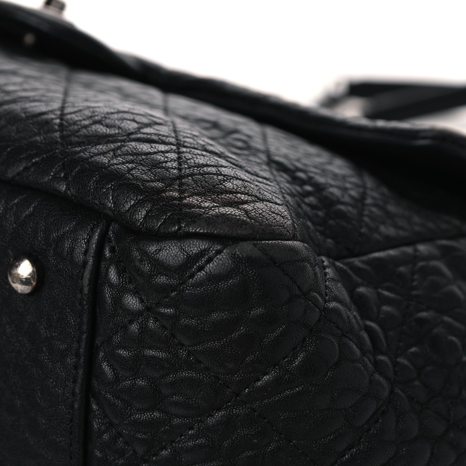 Chanel Crumpled Lambskin Quilted Large Tote Black 9 of 18
