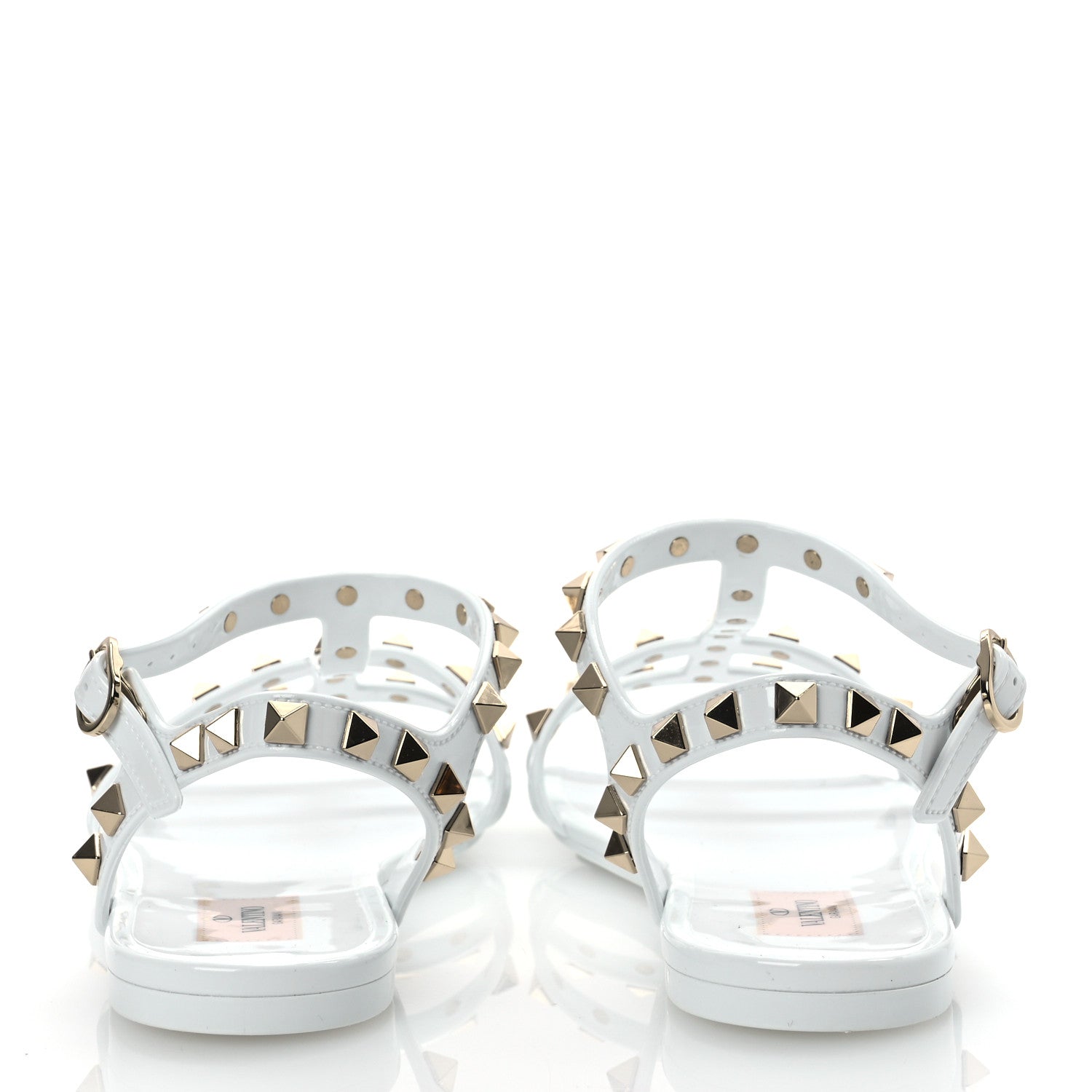 Valentino Garavani PVC Jelly Rockstud Caged Sandals 38 Optic White 6 of 12