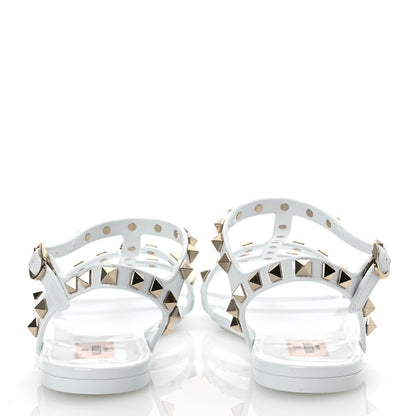 Valentino Garavani PVC Jelly Rockstud Caged Sandals 38 Optic White 6 of 12