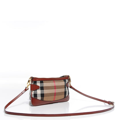 Burberry House Check Bridle Calfskin Peyton Crossbody Tan 3 of 11