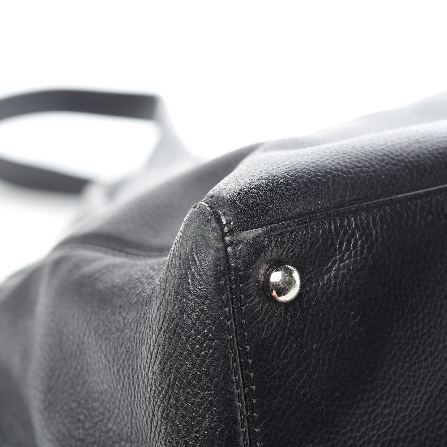 Calfskin Cerf Executive Shopper Tote Black