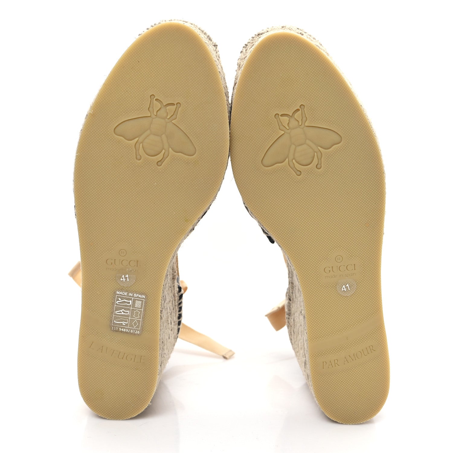 Gucci Monogram Matelasse GG Marmont Ankle Wrap Platform 35/120mm Espadrille Wedges 41 Beige Ebony Black Sand Storm 6 of 11
