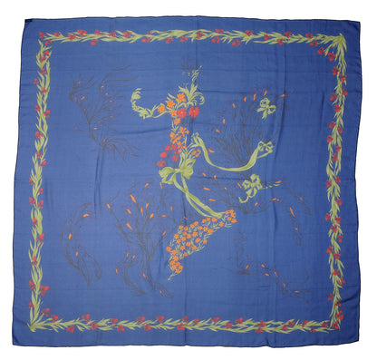 Hermes Silk Mousseline Cheval Fleuri Scarf 140 3 of 6