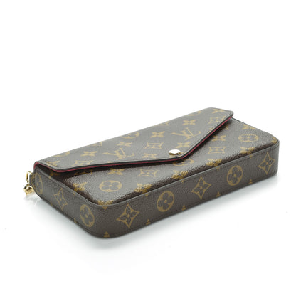 Louis Vuitton Monogram Pochette Felicie Chain Wallet Fuchsia 4 of 8