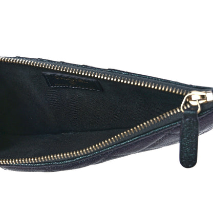 Chanel Iridescent Caviar Quilted Classic Flat Wallet Pouch Black 5 of 10