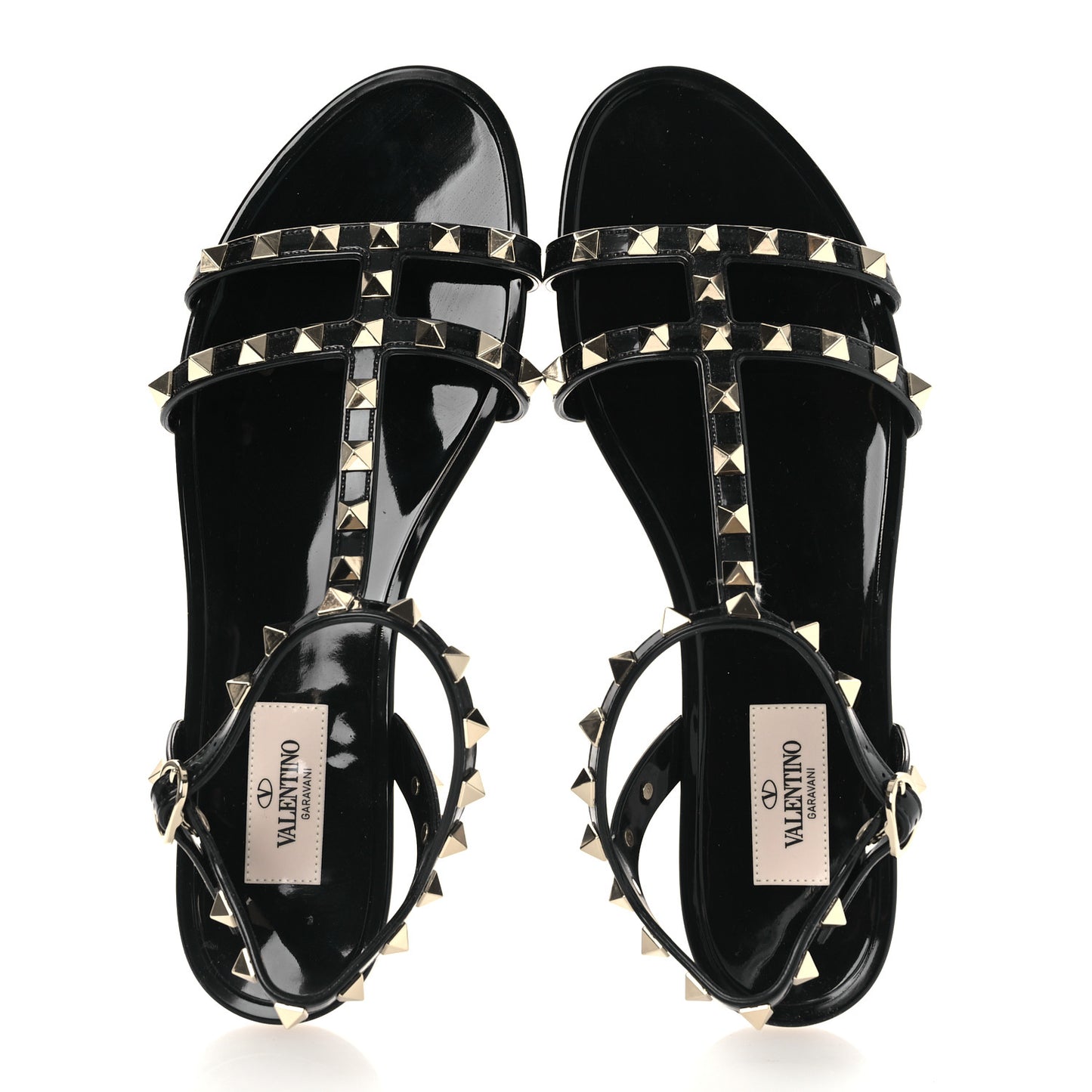 PVC Jelly Rockstud Caged Sandals 38 Black