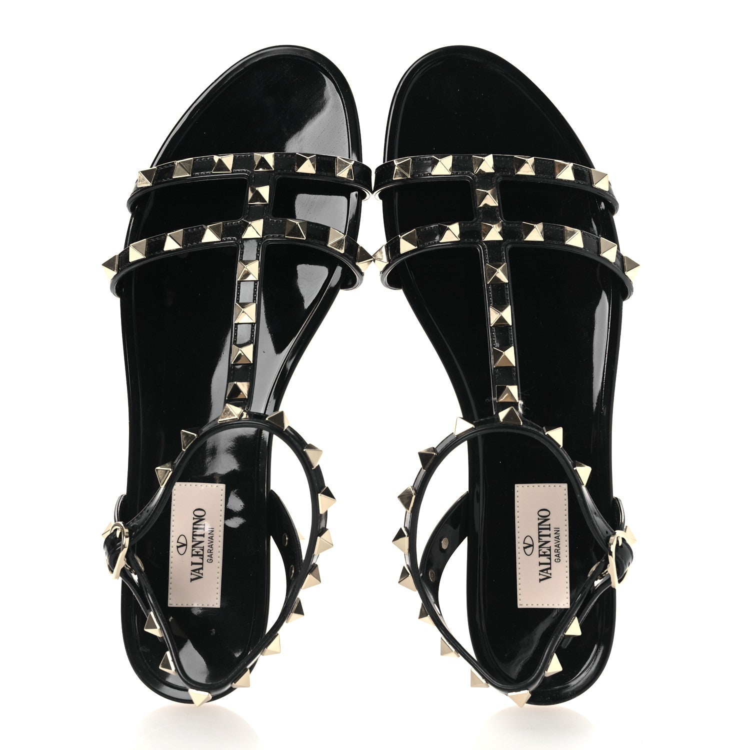 Valentino Garavani PVC Jelly Rockstud Caged Sandals 38 Black 2 of 10