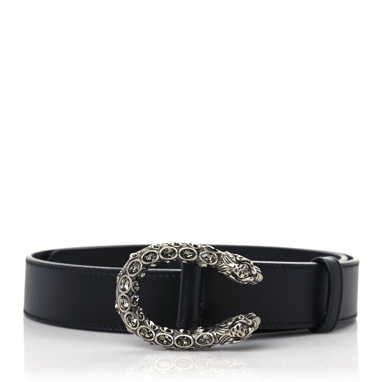 Moon Calfskin Crystal Dionysus 30mm Belt 75 30 Black Black Diamond