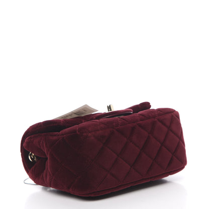 Chanel Velvet Quilted Mini Pearl Crush Flap Burgundy 4 of 11
