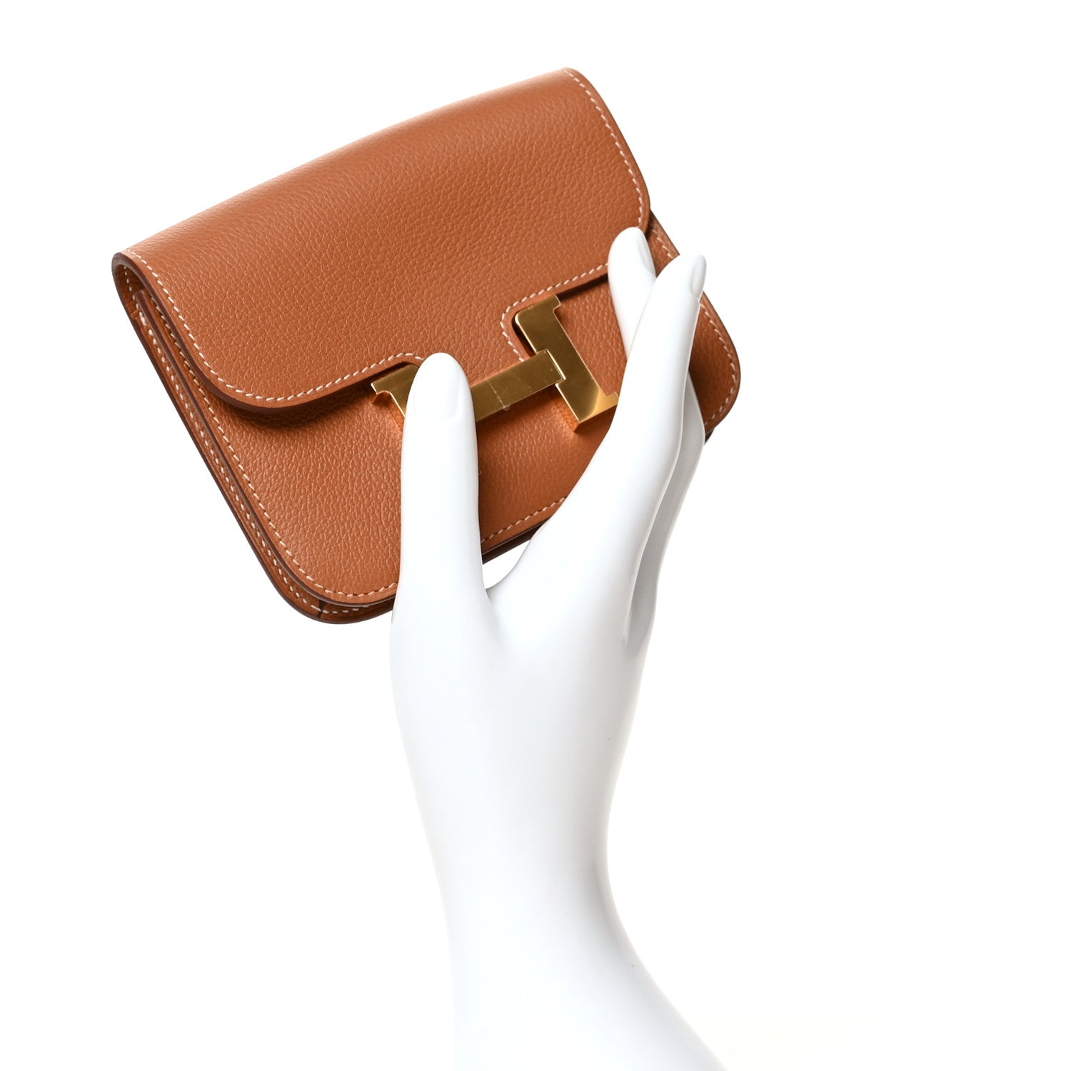 Hermes Evercolor Constance Slim Wallet Gold 3 of 13