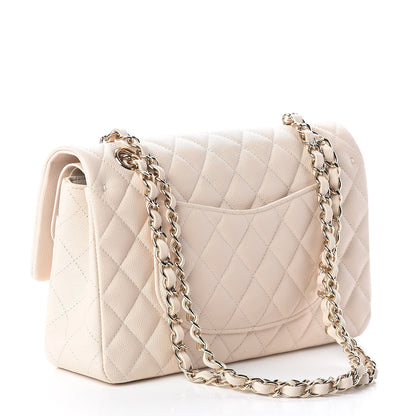 Chanel Iridescent Caviar Quilted Medium Double Flap Beige 3 of 9