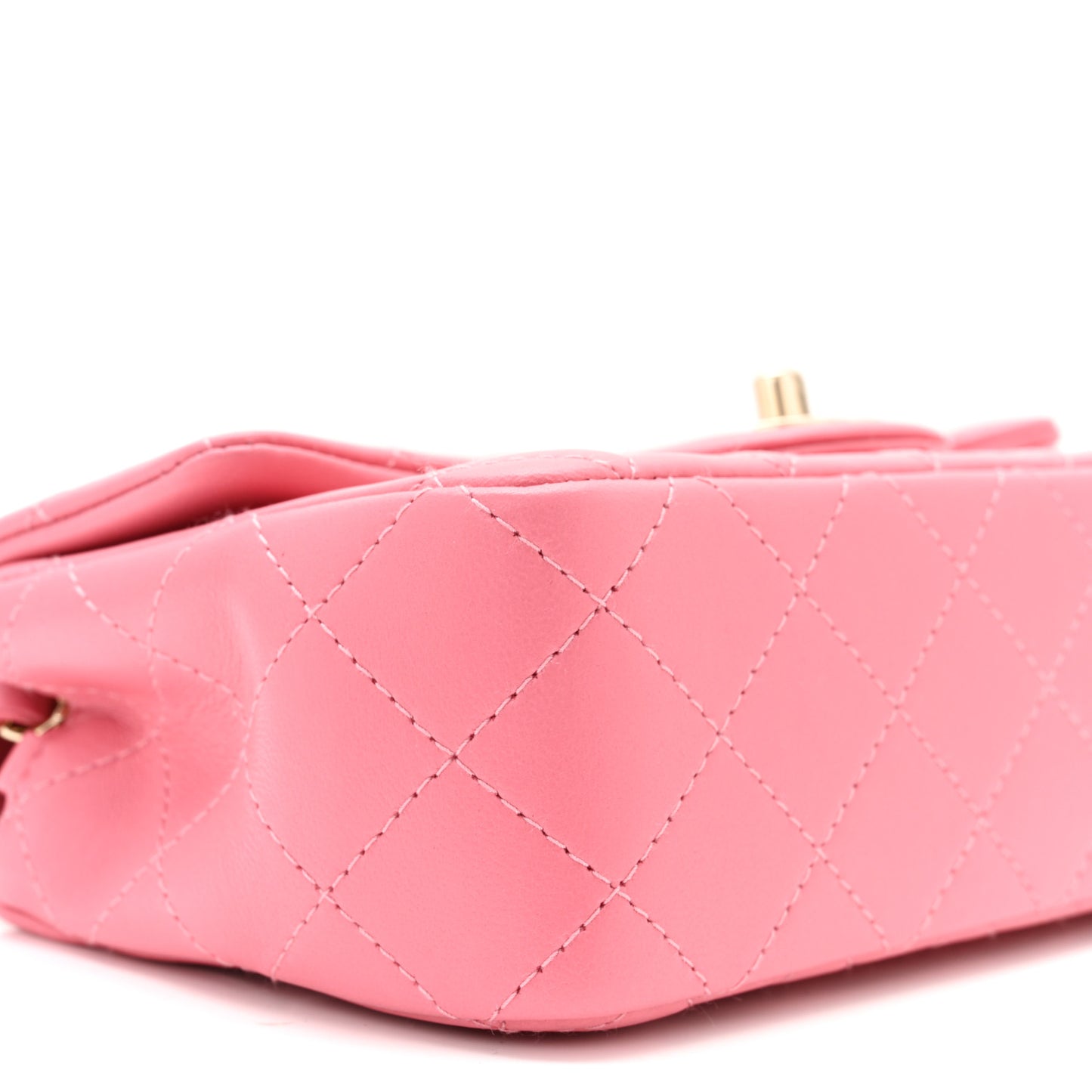 Lambskin Quilted Mini Rectangular Flap Pink