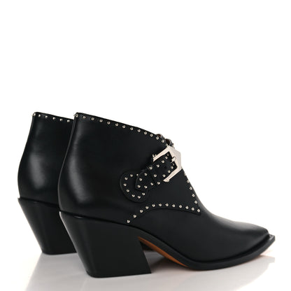 Givenchy Smooth Calfskin Elegant Cowboy Studded Ankle Boots 40 Black 4 of 7
